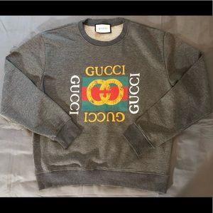 Men’s Gucci Sweater Graphic Print Gray